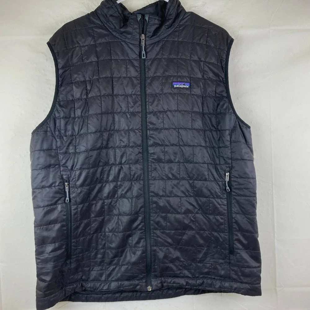 Patagonia Nano Puff Vest Mens Sz L Black Quilted Insulated Lightweight Gorpcore